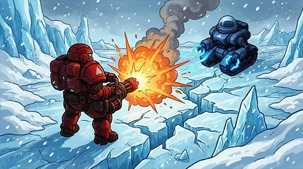 Kriegsmaschinen in der Antarktis